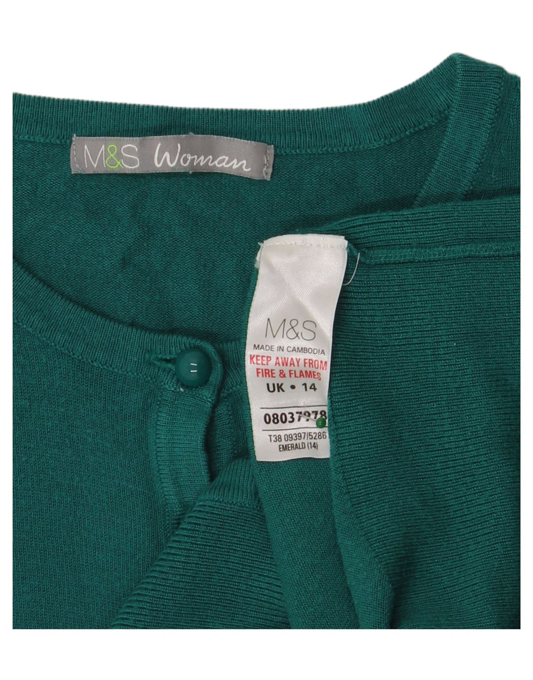 Marks & Spencer ženski kardigan pulover UK 14 Srednje zelena viskoza