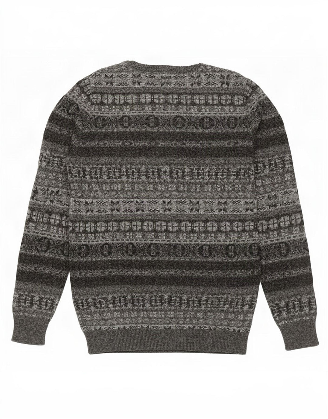 Marlboro Classics muški džemper s okruglim izrezom 2XL Sivi Fair Isle vuneni