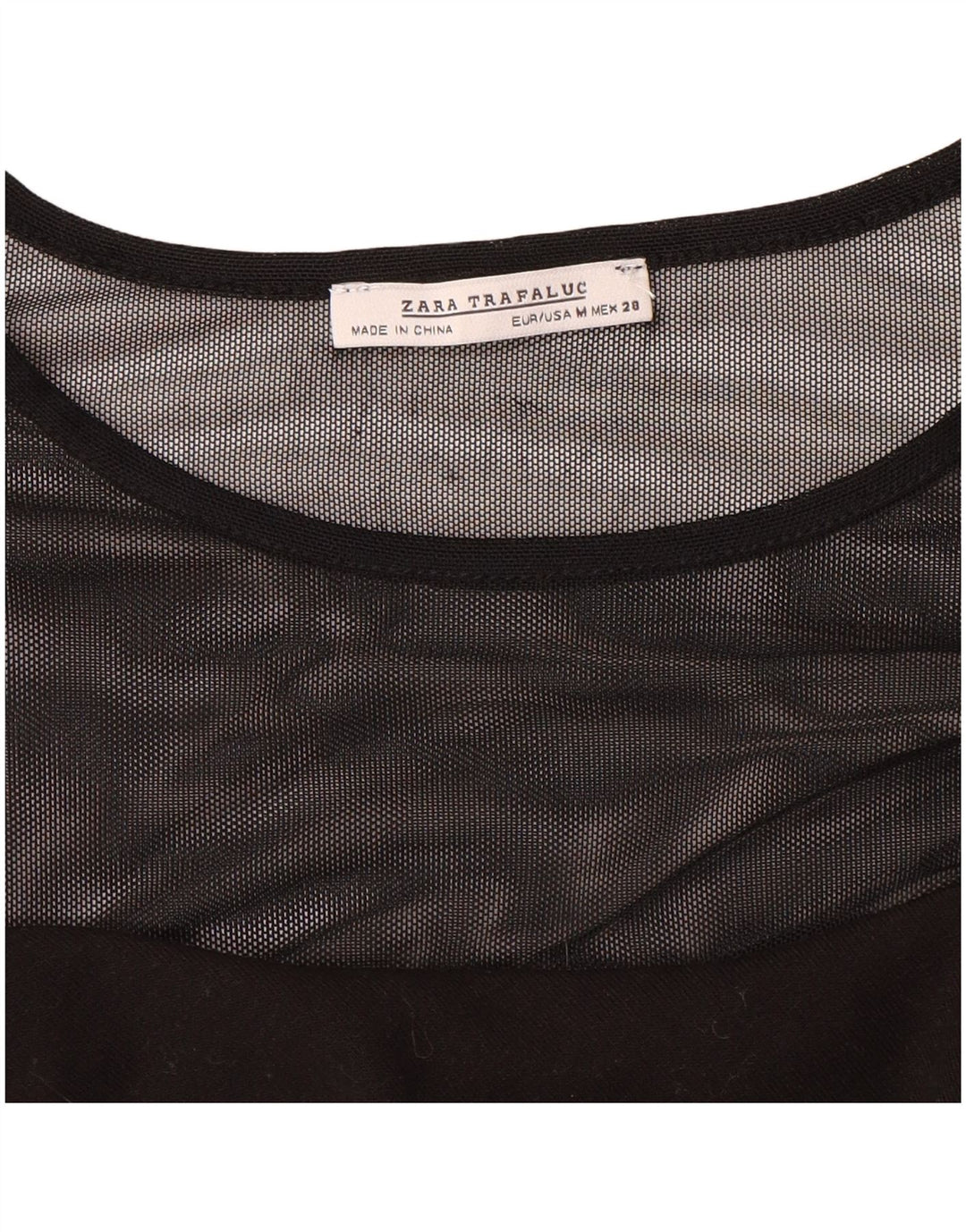 ZARA Womens Ruffle Front Long Sleeve Tunic Dress UK 12 Medium Black