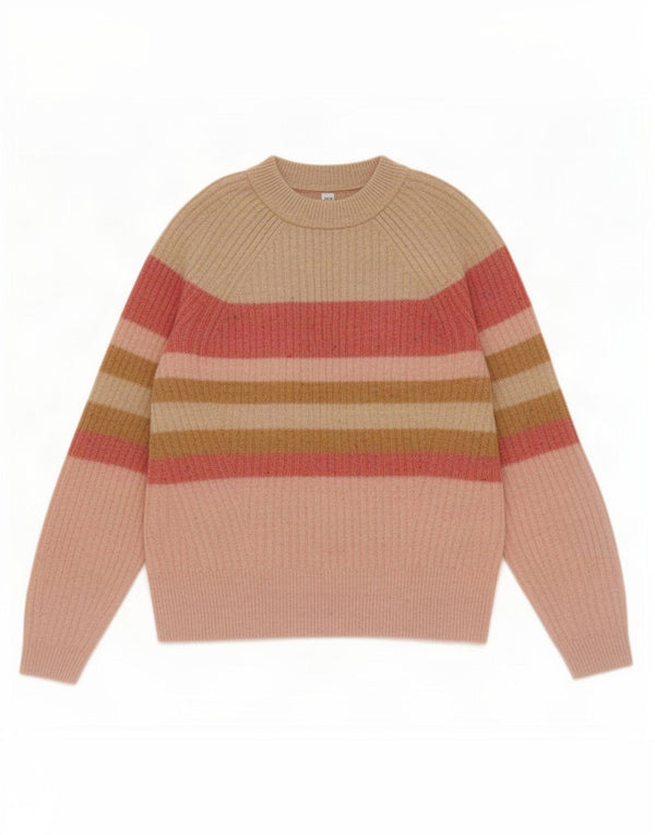 Marks & Spencer Womens Turtle Neck Jumper Sweater UK 10 Small Pink Striped