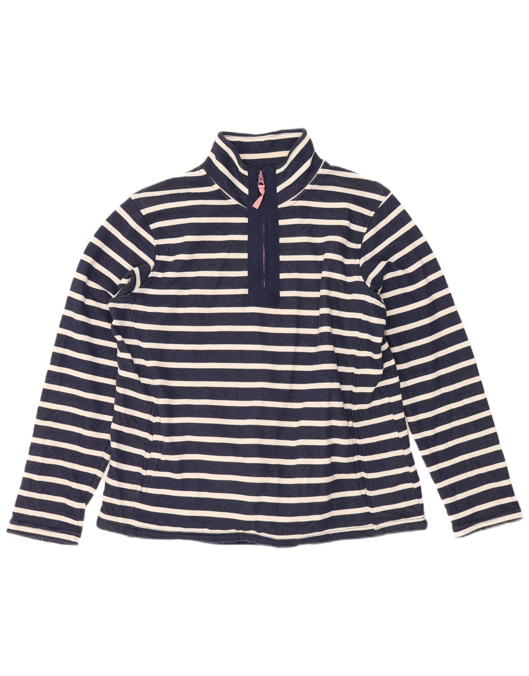 MOUNTAIN WAREHOUSE Womens Sweatshirt Jumper UK 12 Medium Navy Blue Striped
