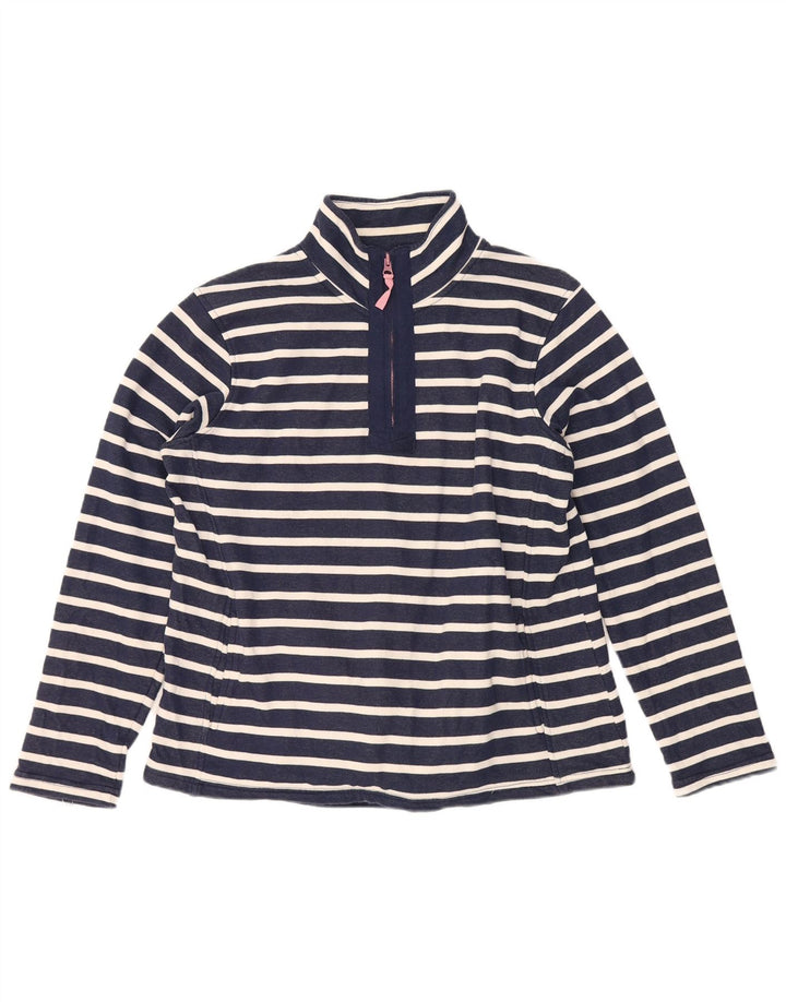 MOUNTAIN WAREHOUSE Womens Sweatshirt Jumper UK 12 Medium Navy Blue Striped