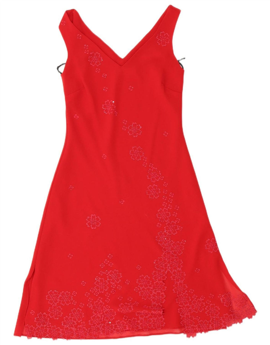 GINO CERRUTI Womens Sleeveless A-Line Dress UK 12 Medium Red Floral