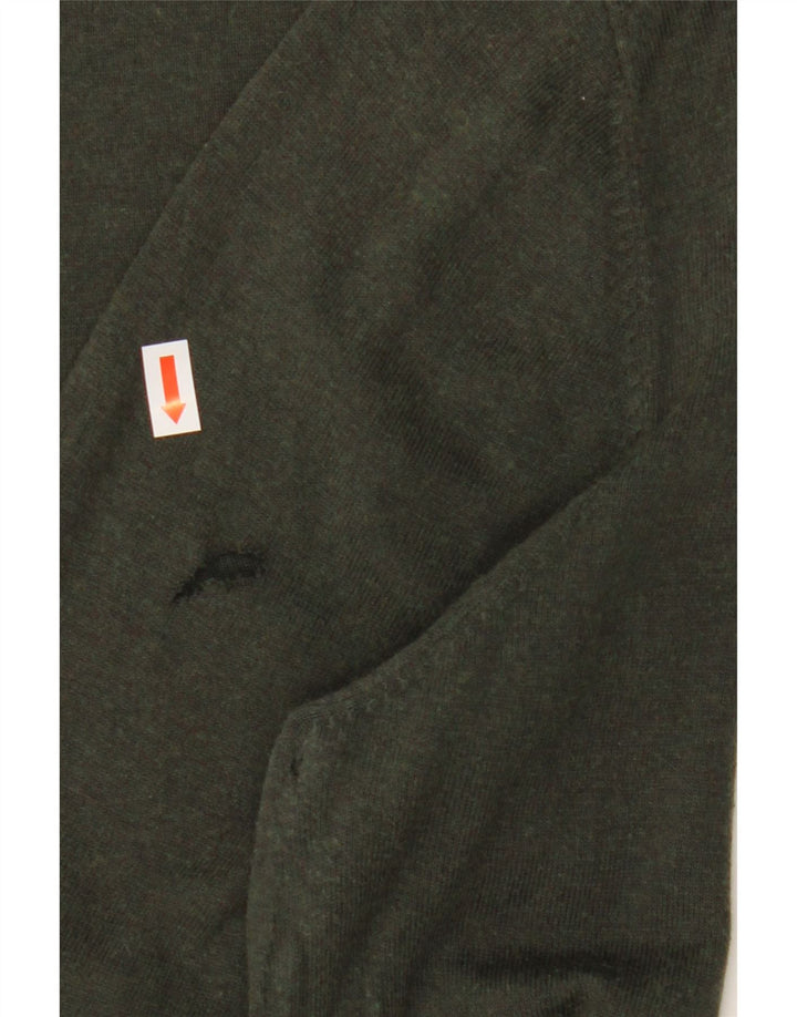 MASSIMO DUTTI Muški džemper s okruglim izrezom Veliki kaki pamuk