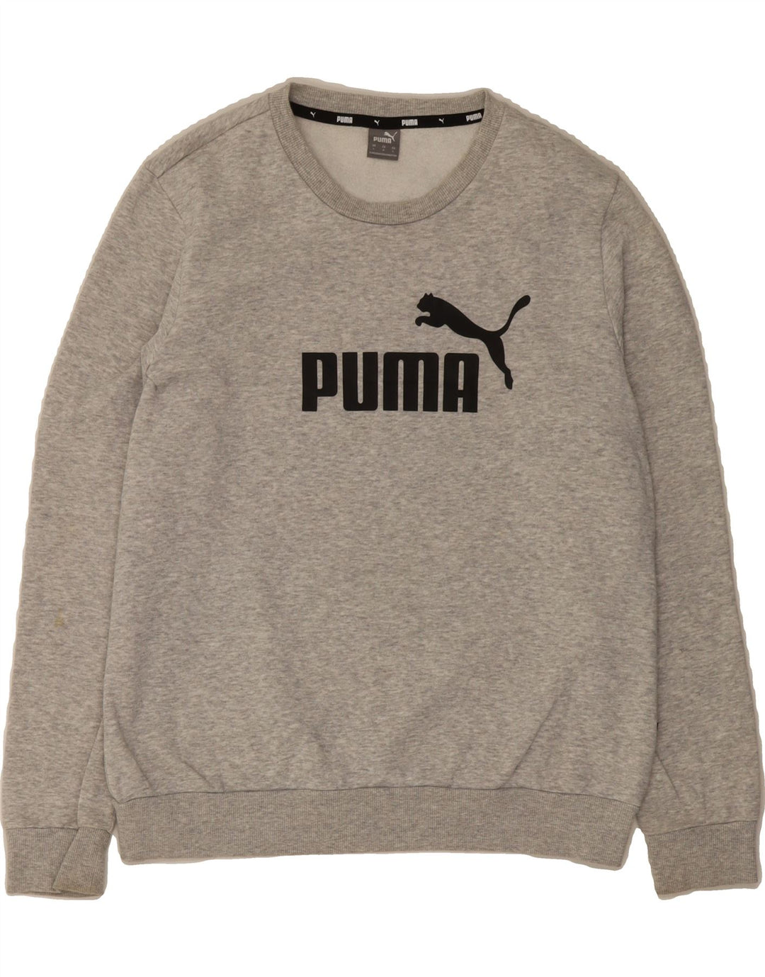 PUMA Womens Graphic Sweatshirt Jumper UK 16 Large Grey Cotton Vintage Puma and Second-Hand Puma from Messina Hembry 