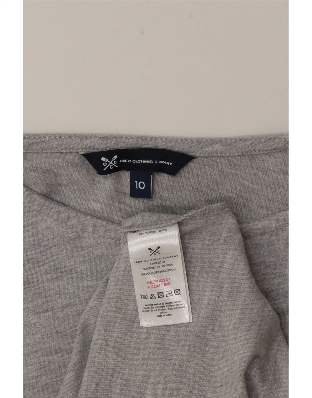 Crew Clothing Ženski gornji dio 3/4 rukava UK 10 Mali sivi poliester