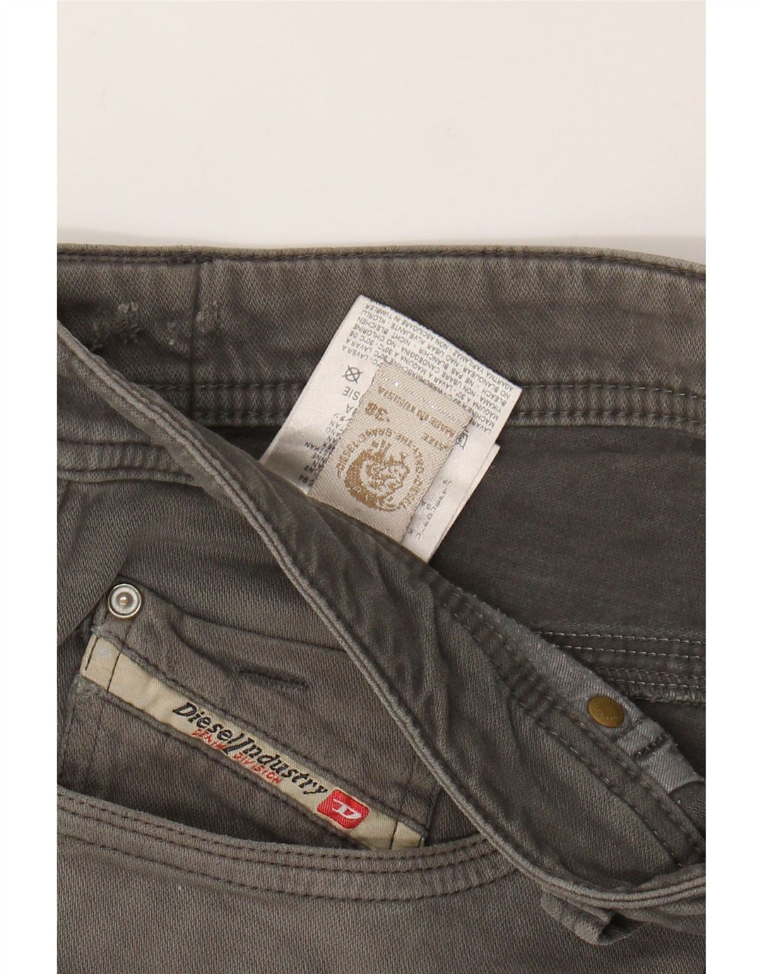 Diesel muške ravne ležerne hlače W38 L34 sivi pamuk
