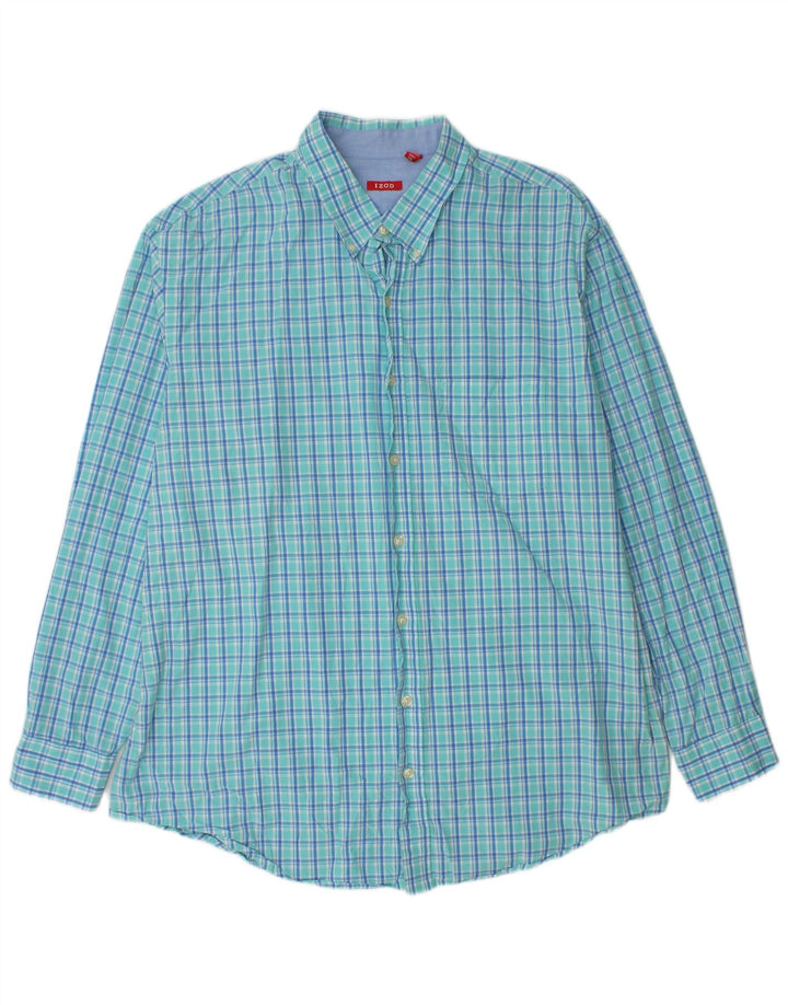 IZOD Visoka muška košulja 2XL plavi karirani pamuk