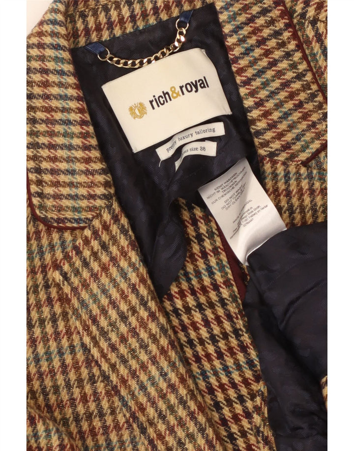 RICH & ROYAL Ženska jakna sa blejzerom s jednim gumbom EU 38, srednje smeđa, houndstooth