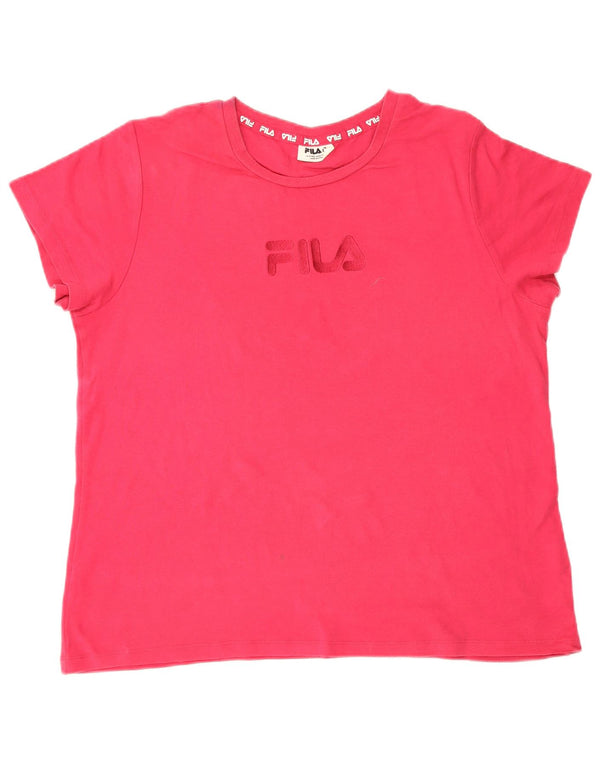 Fila ženska majica kratkih rukava s grafičkim motivima UK 18 XL, ružičasti pamuk