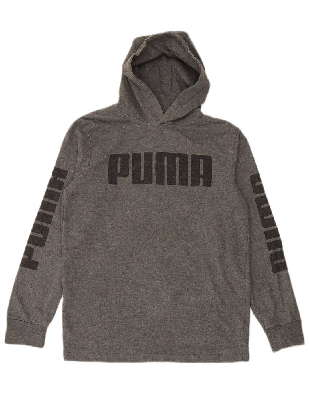 PUMA Boys Graphic Hoodie Džemper 12-13 godina veliki sivi pamuk