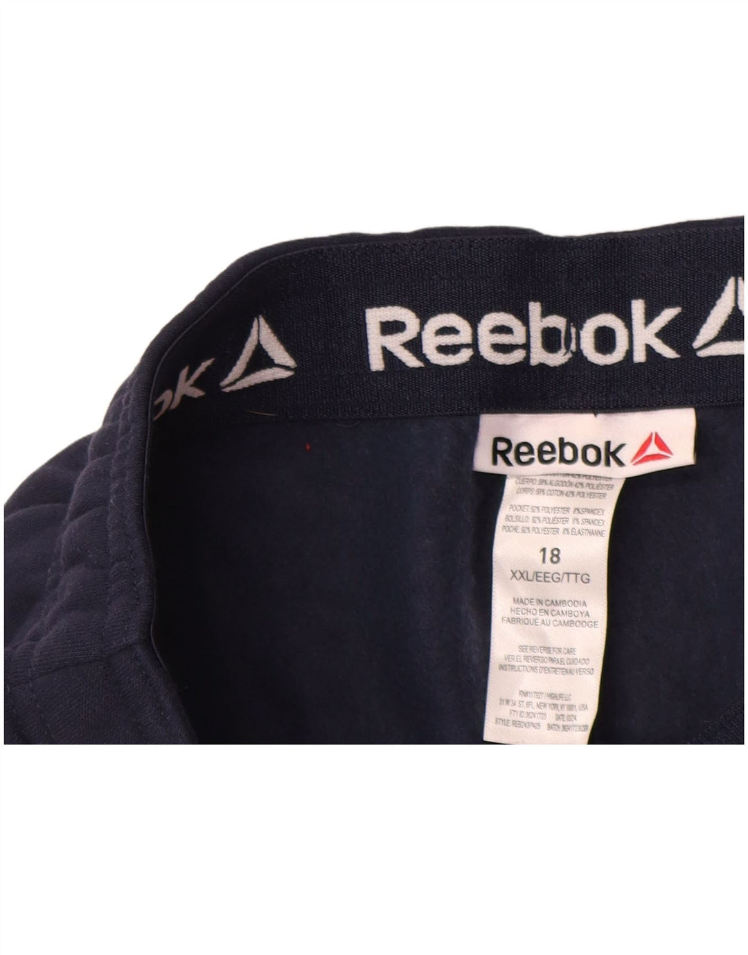 Hlače trenirke REEBOK za dječake 15-16 godina 2XL tamnoplavi pamuk