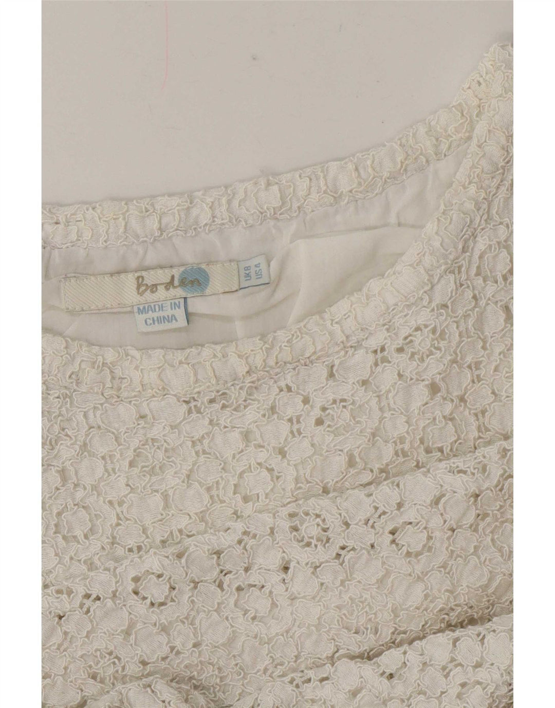 Boden ženski gornji dio kratke čipkaste bluze UK 8 Small White