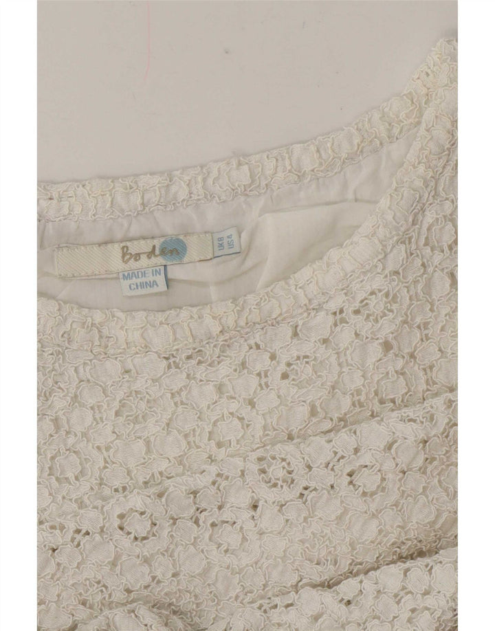 Boden ženski gornji dio kratke čipkaste bluze UK 8 Small White