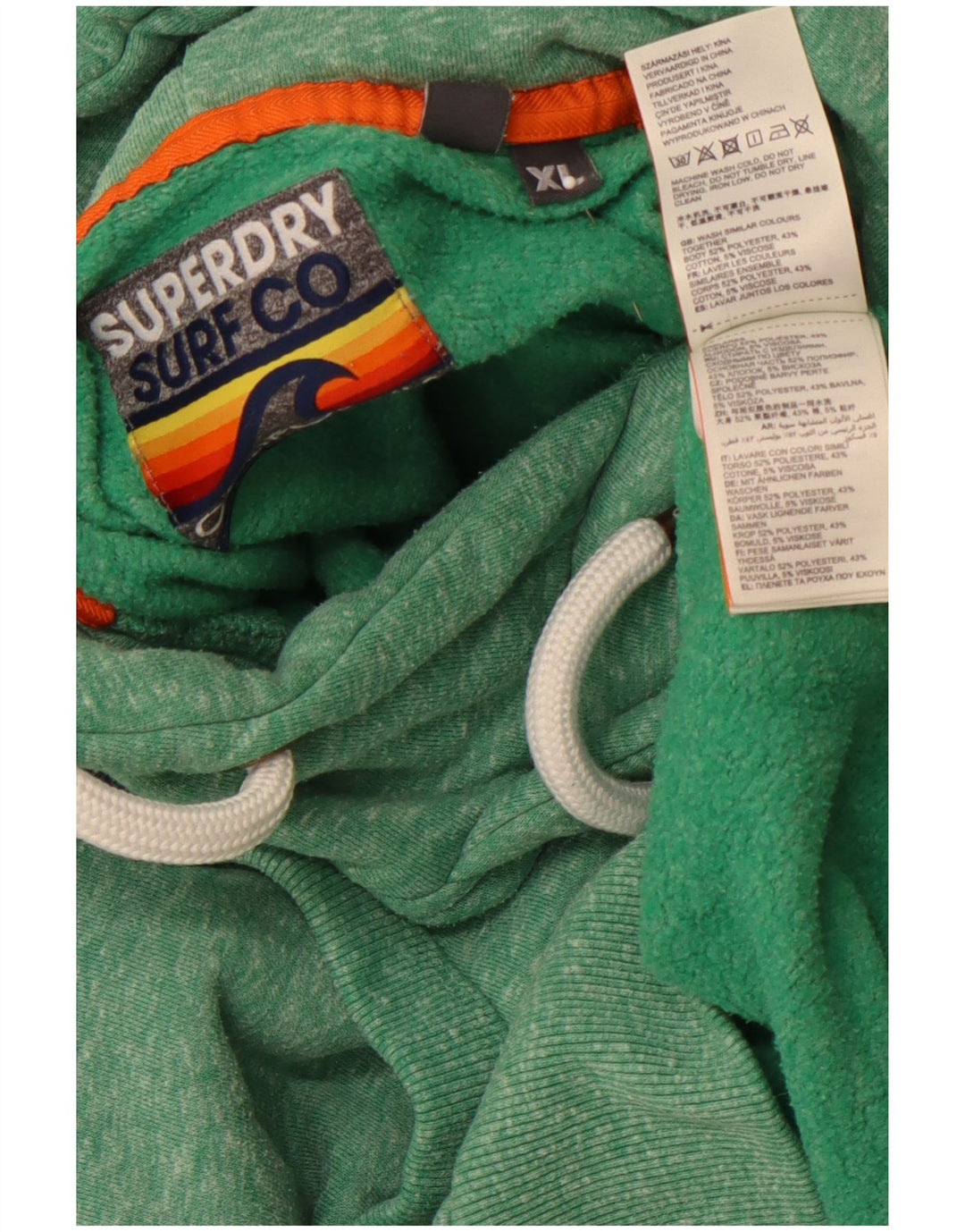 SUPERDRY muška majica s kapuljačom XL sa zelenim pjegama od poliestera