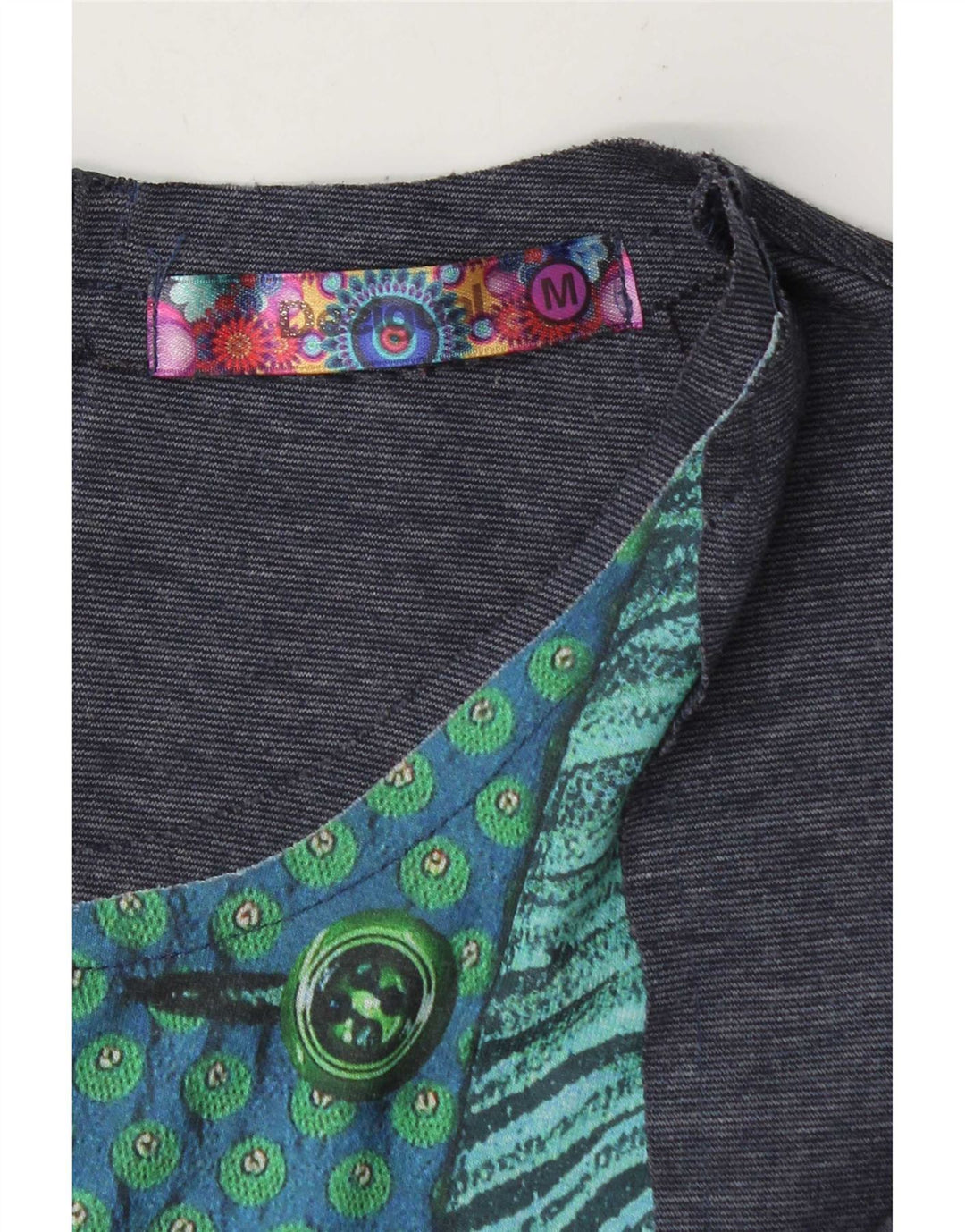 Desigual ženska plava haljina UK 14 srednje plava geometrijska
