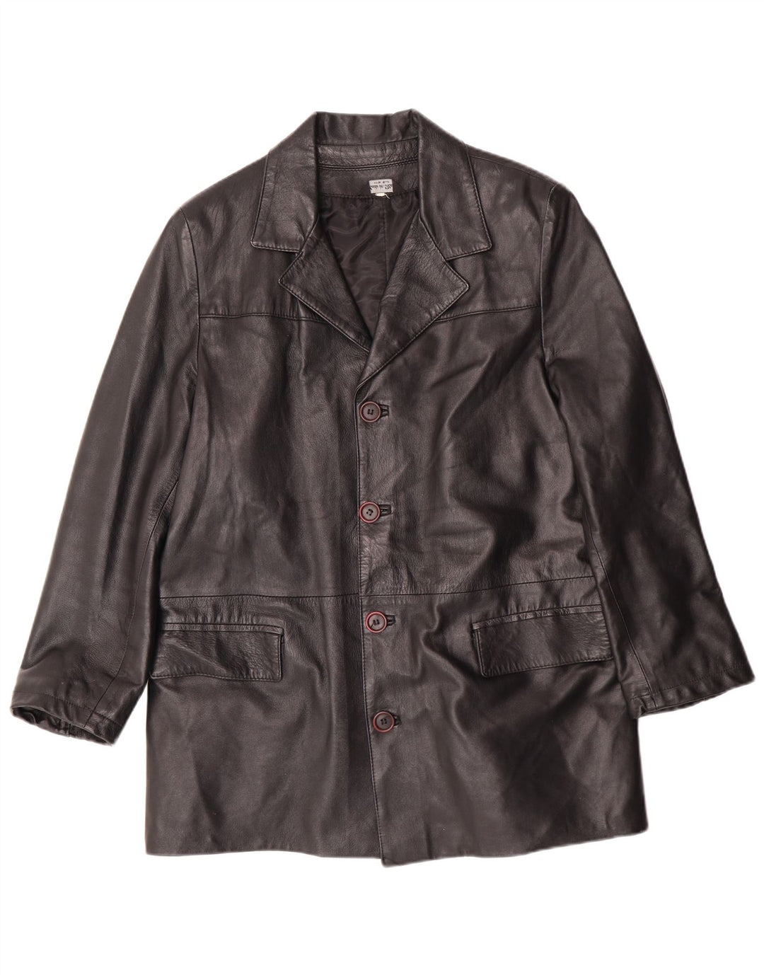 Vintage muška kožna jakna UK 38 srednje crna kožna klasična