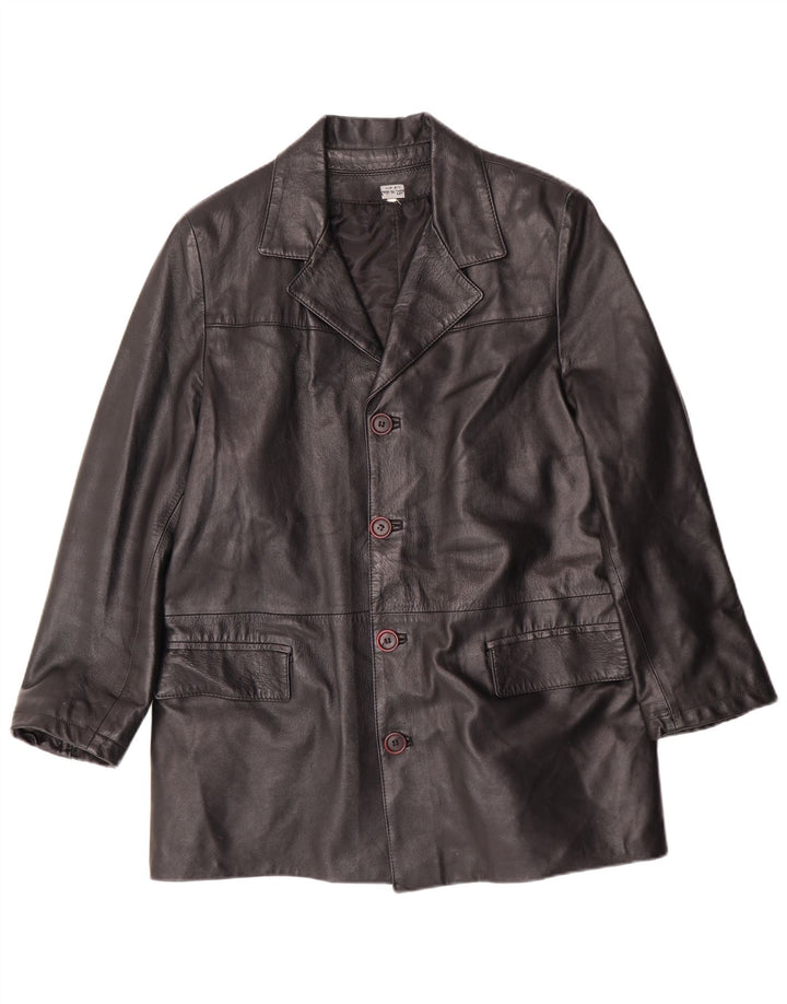 Vintage muška kožna jakna UK 38 srednje crna kožna klasična