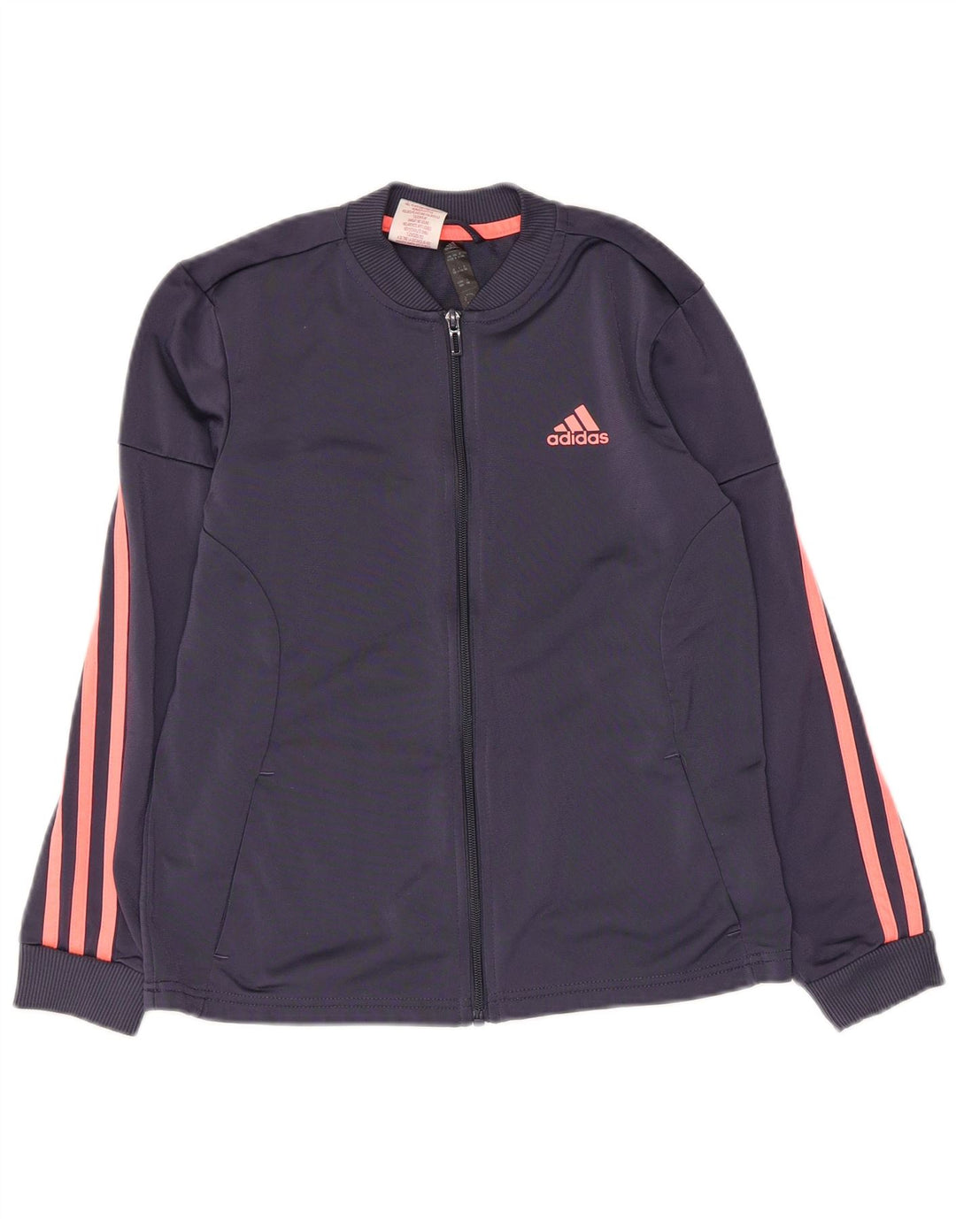 ADIDAS Girls Tracksuit Top Jacket 11-12 Years Purple Polyester