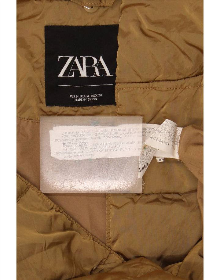 Zara ženska prevelika podstavljena jakna s kapuljačom UK 14 srednji kaki poliamid