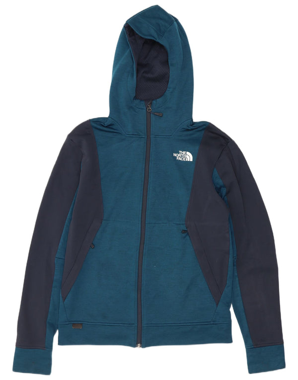 The North Face muški pulover s kapuljačom s patentnim zatvaračem Mali plavi poliester u blokovima boja