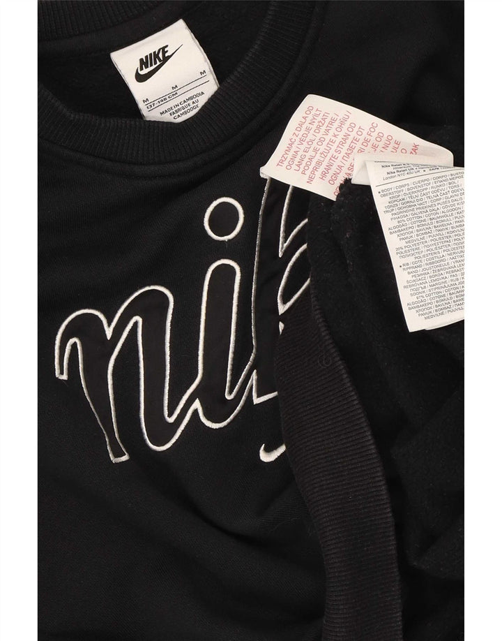 Nike Girls Oversized Crop Sweatshirt Džemper 10-11 Years Medium Black