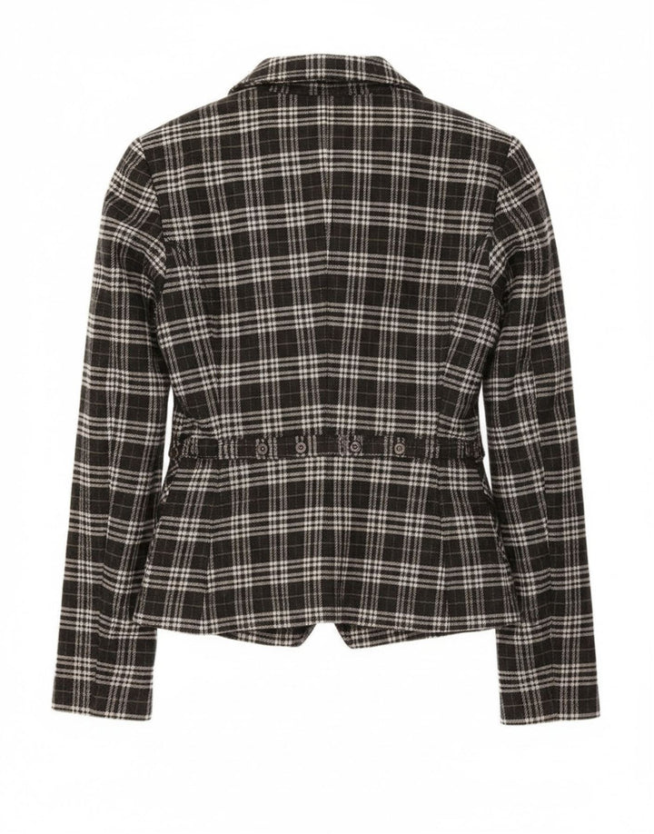 Roccobarocco ženski sako sa 2 gumba IT 44 Srednji crni karirani pamuk