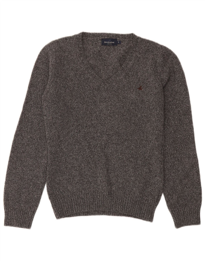 Brooksfield Ženski džemper s V-izrezom IT 42 Srednje siva Flecked Wool