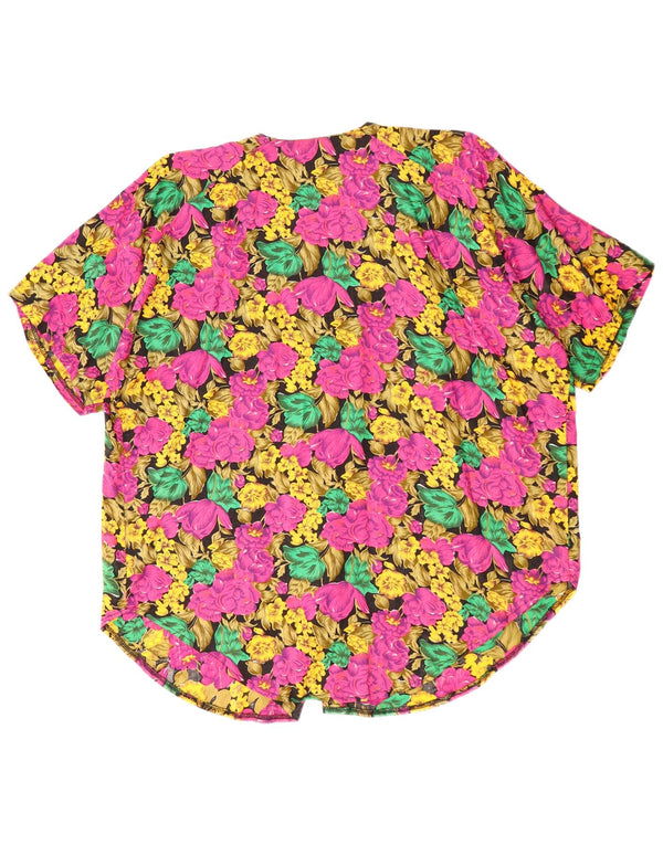 VINTAGE ženska prevelika košulja bluza UK 22 3XL Raznobojna cvjetna
