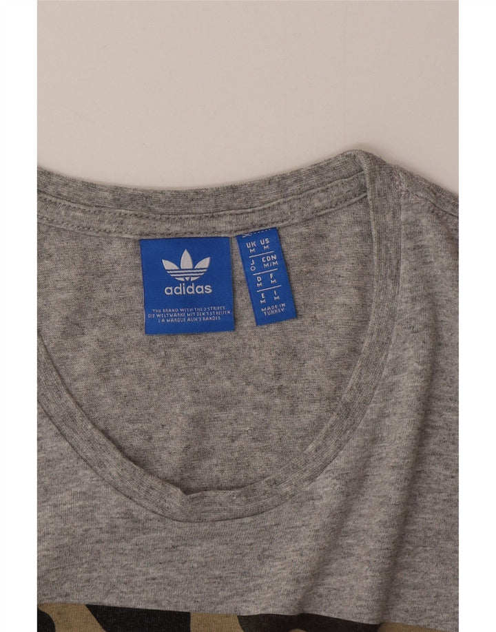 ADIDAS Mens Graphic T-Shirt Top Medium Grey