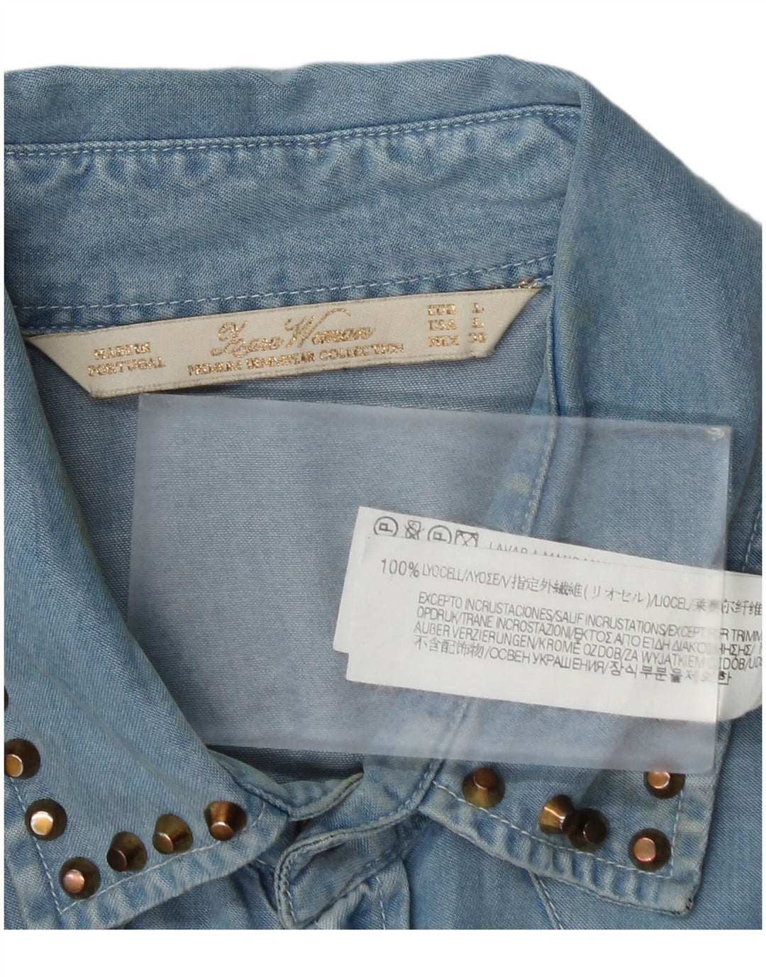 Zara ženska traper košulja UK 16 Large Blue Lyocell