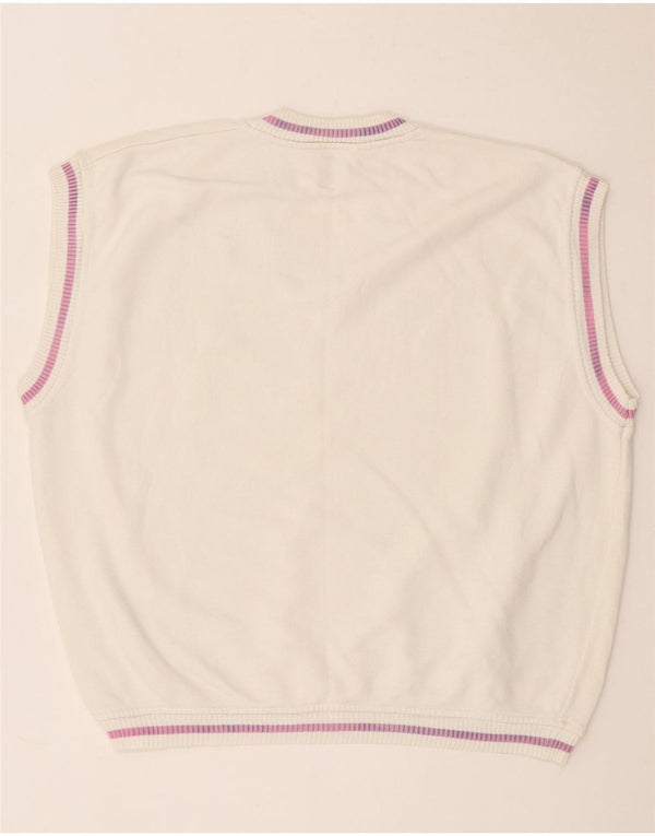 Vintage ženski prsluk bez rukava UK 18 XL bijeli pamuk