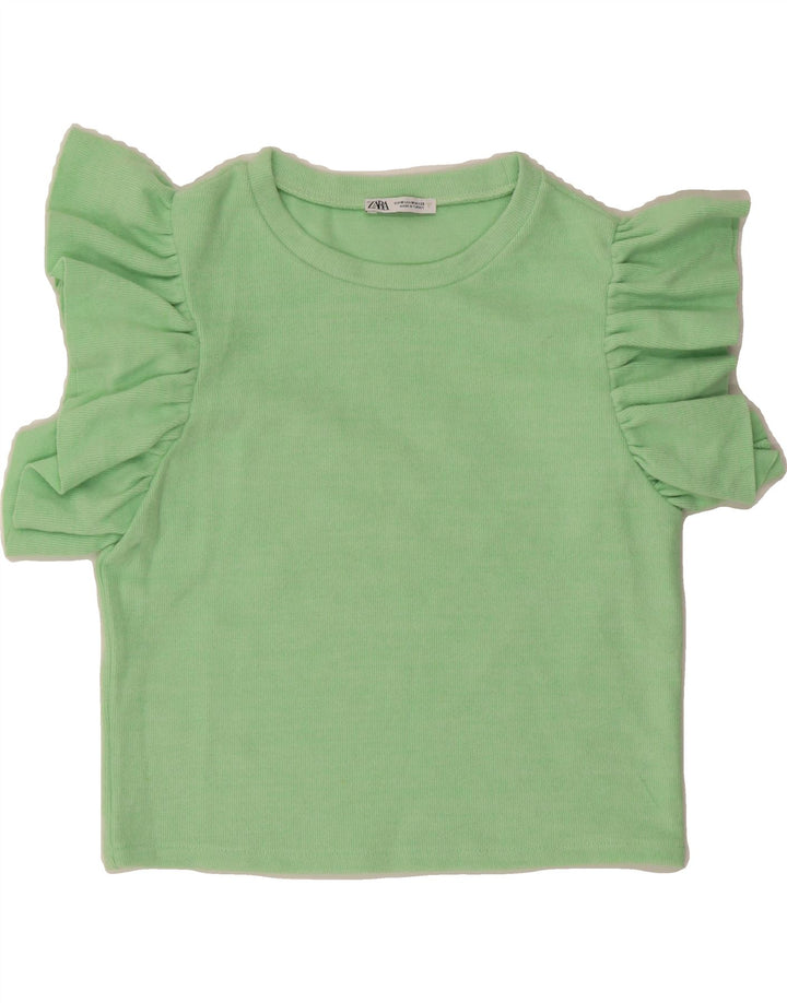 ZARA Womens Crop Top UK 12 Medium Green Vintage Zara and Second-Hand Zara from Messina Hembry 