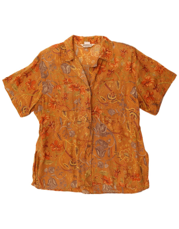 Marella muška košulja kratkih rukava UK 12 srednje smeđa cvjetna