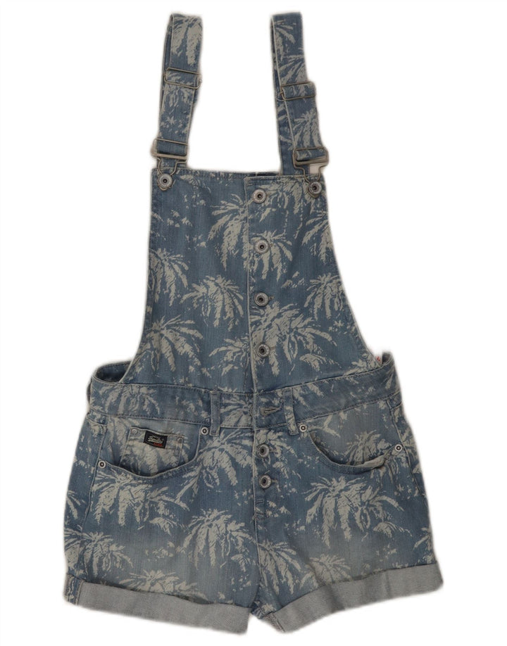 SUPERDRY Dungarees traper kratke hlače za djevojčice 11-12 godina XS plavi cvjetni pamuk