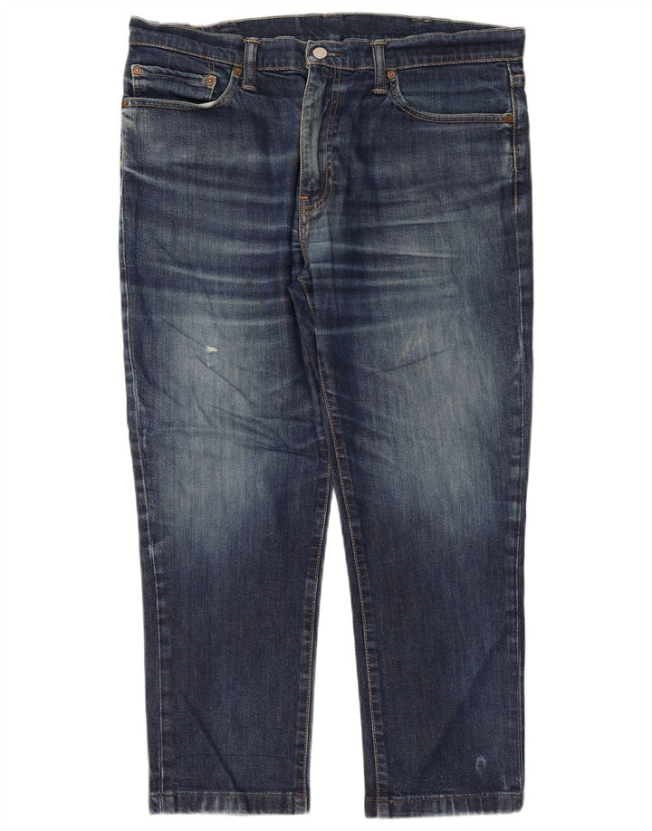 LEVI'S Ženske ravne traperice s oskudima W38 L27 tamnoplavi pamuk
