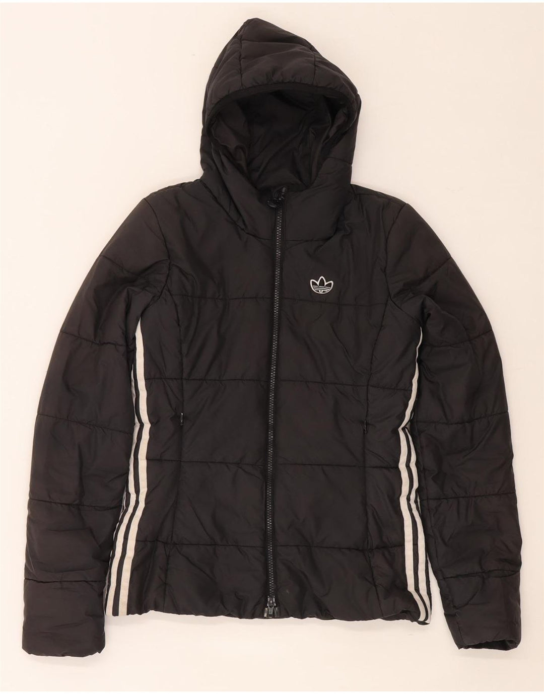 Adidas ženska podstavljena jakna s kapuljačom UK 6 XS crni poliester