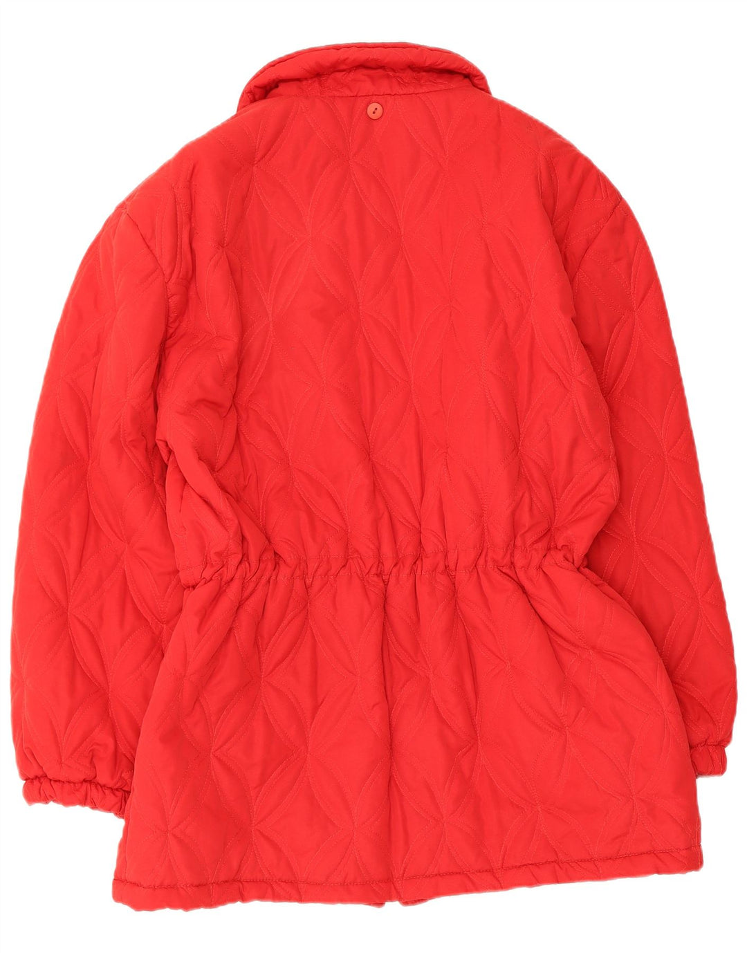 Vintage ženska prošivena vjetrovka UK 14 Srednje crvena viskoza