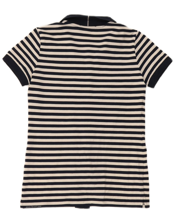 Max Mara Womens Shirt Blouse UK 10 Small Navy Blue Striped Nautical