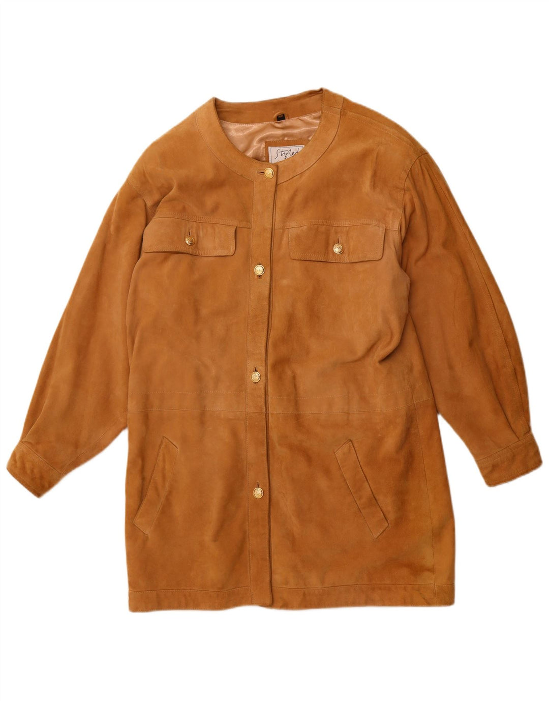 YORN ženski preveliki gornji kaput od antilop kože EU 40 srednje bež kože