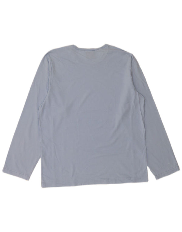 Champion Womens Graphic Top Long Sleeve UK 18 XL Blue Cotton