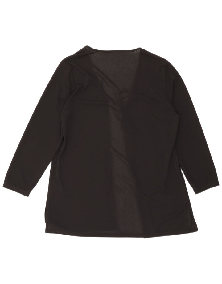 Vintage ženski kardigan dugih rukava UK 16 Veliki crni poliester