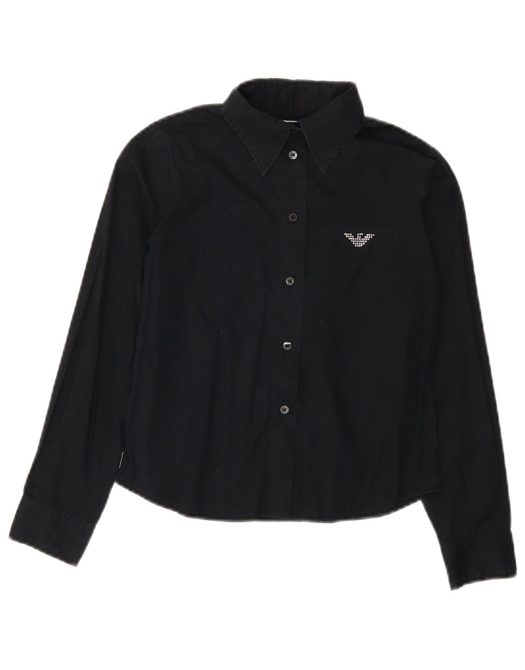 ARMANI JUNIOR Girls Shirt 8-9 Years Black Cotton
