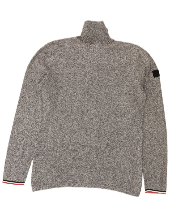 Jack & Jones muški pulover s izrezom i malim sivim pjegama