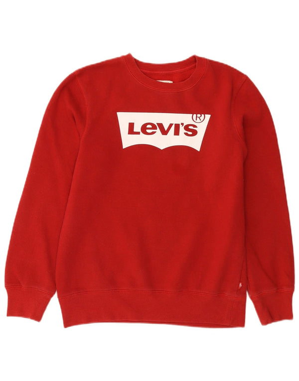 Levi's Boys majica s motivima, džemper, 15-16 godina, tamnocrveni pamuk