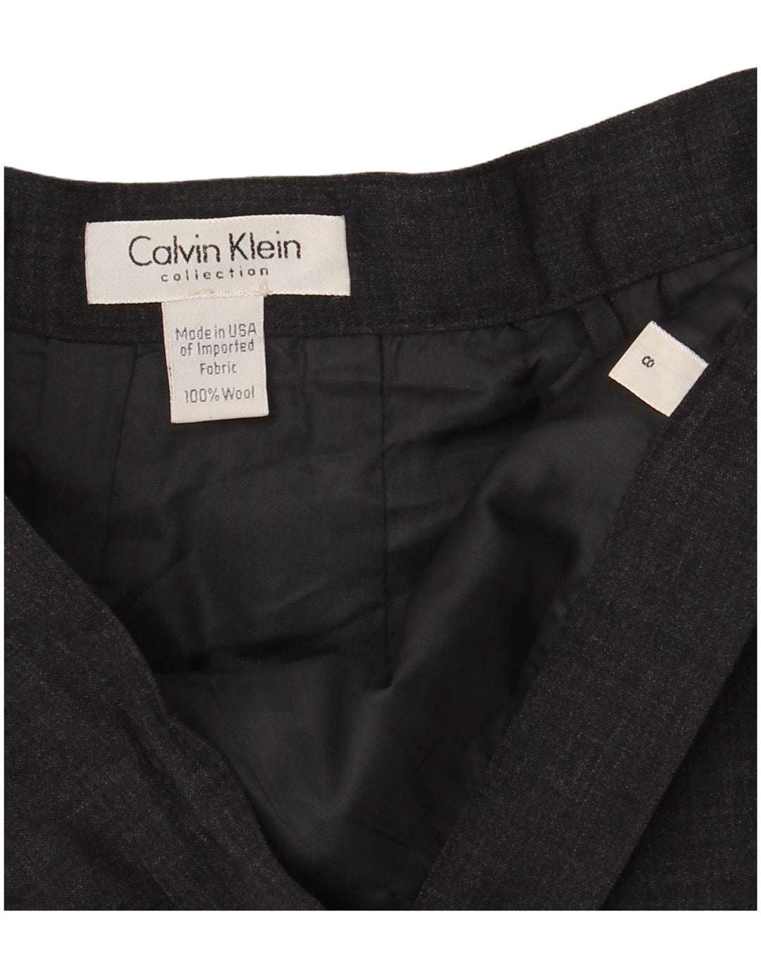 CALVIN KLEIN Ženska ravna suknja US 8 srednje W26 siva vuna
