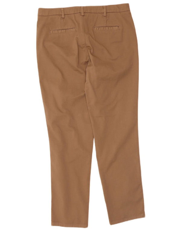 Benetton ženske ravne chino hlače UK 12 srednje W32 L28 bež pamuk