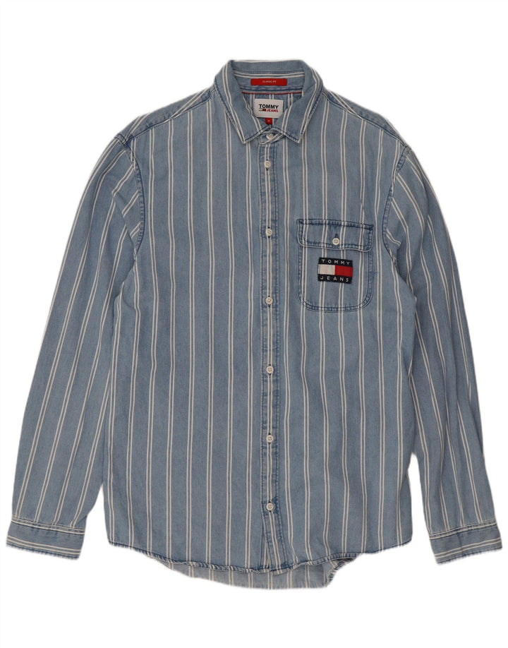 Tommy Hilfiger muška klasična košulja srednjeg kroja, pamuk na plave pruge
