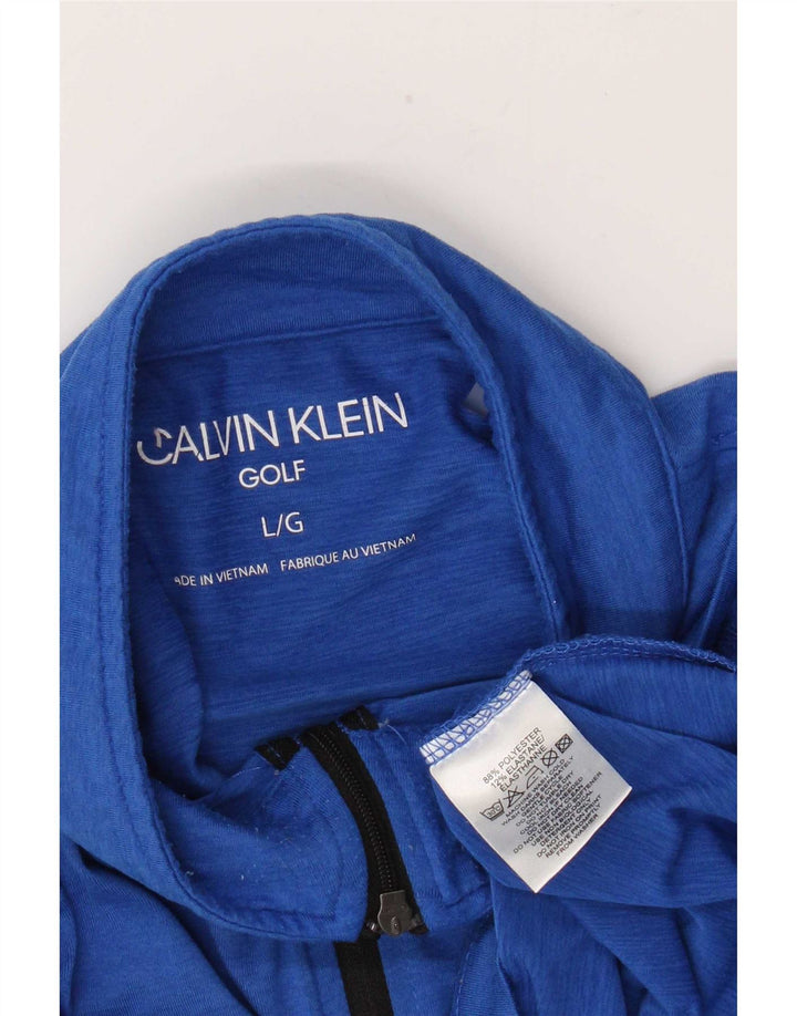 Calvin Klein muška pulover trenirka s patentnim izrezom, veliki plavi poliester