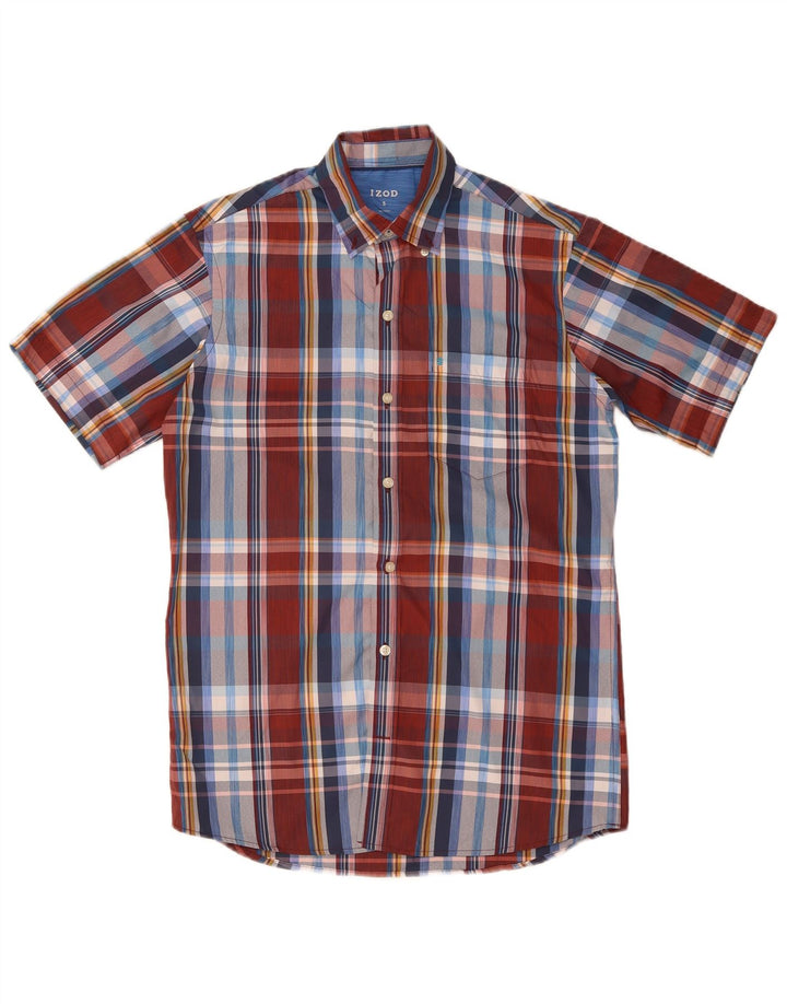 Izod muška košulja kratkih rukava, mali raznobojni karirani poliester